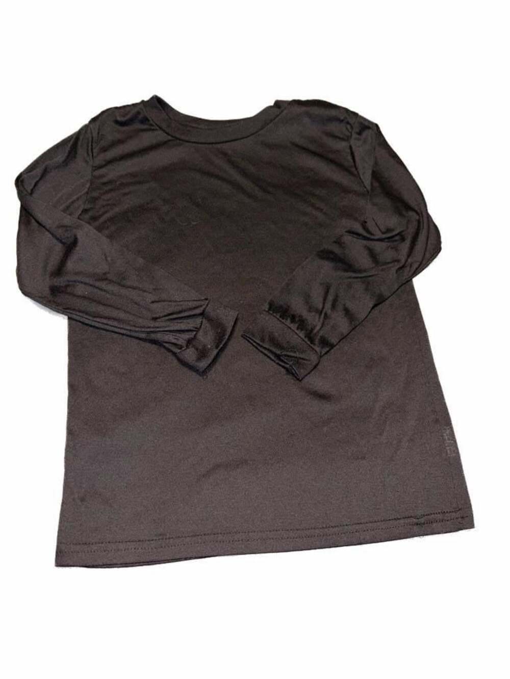 Basic Kids Black Long Sleeve Crew Neck Performance Shirt